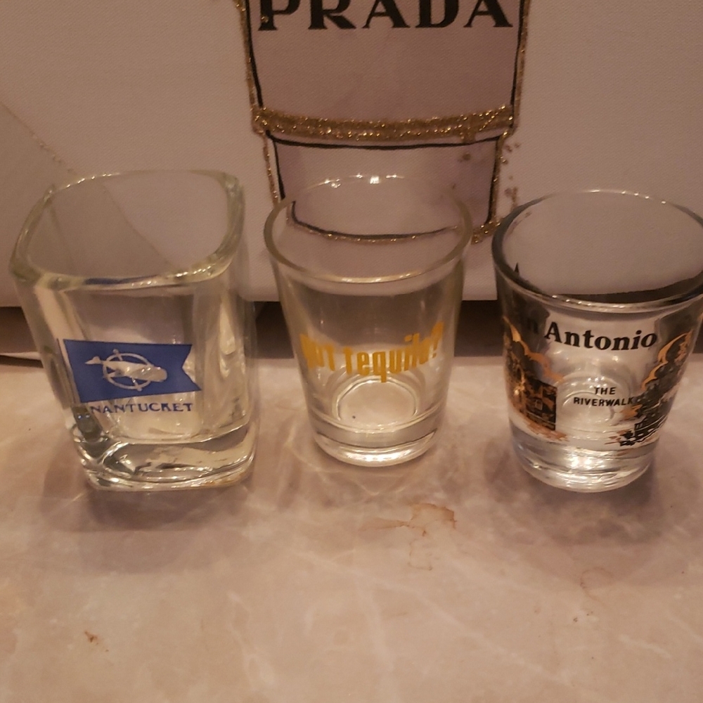 Vintage  Shot Glass Set of 3